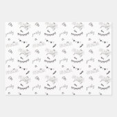 Leuk Modern Panda Pattern Kids Verjaardag Inpakpapier Vel (Voorkant)
