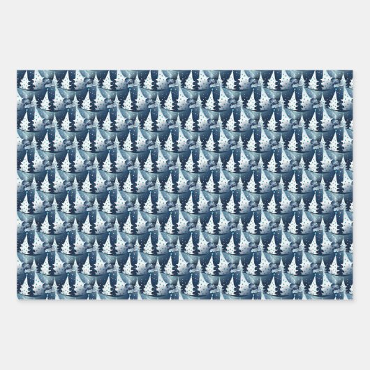 Leuk Modern Scandinavisch Abstract Pine Tree Patte Inpakpapier Vel (Voorkant)