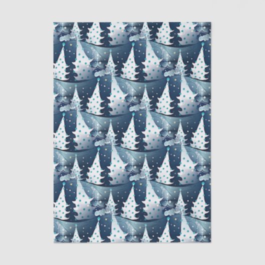 Leuk Modern Scandinavisch Abstract Pine Tree Patte Tissuepapier (Voorkant)