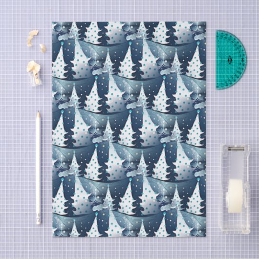 Leuk Modern Scandinavisch Abstract Pine Tree Patte Tissuepapier (Craft)