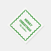 Leuk Modern Wavy Border Green Kerstfeest Servet (Hoek)