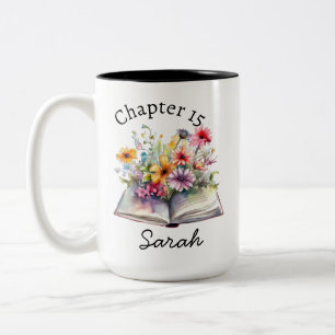 Leuk mokkopje voor de boekenwurm  tweekleurige koffiemok