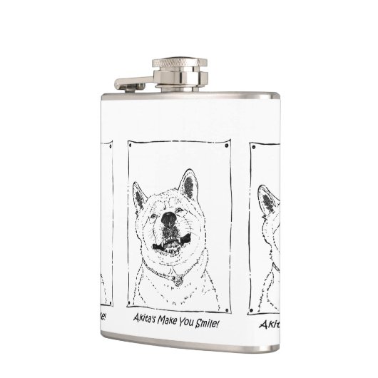 Leuk monochroom afbeelding van grappige hond gliml heupfles (Links)