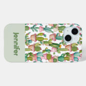Leuk monogram heldere cactussen Case-Mate iPhone case (Achterkant (horizontaal))