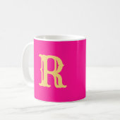 Leuk Monogram Hot Pink Koffiemok (Voorkant links)