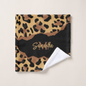 Leuk Monogram Luipaard Print Bad Handdoek (Wasdoekje)