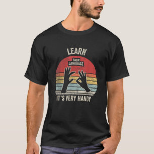 Leuk n Cool Retro Leer Gebarentaal ASL T-shirt