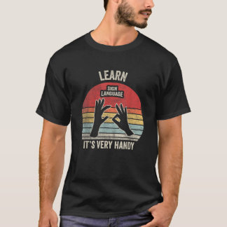 Leuk n Cool Retro  Leer Gebarentaal ASL T-shirt
