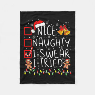 Leuk Naughty, dat ik zweet dat ik kerstlijstjes pr Fleece Deken