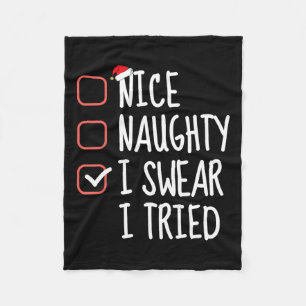 Leuk Naughty, ik zweer dat ik de kerstkerstlijst h Fleece Deken