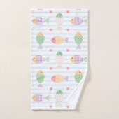 Leuk nautisch vissenpatroon bad handdoek (Handdoek)
