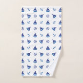 Leuk nautisch zeilbootpatroon bad handdoek (Handdoek)