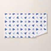 Leuk nautisch zeilbootpatroon bad handdoek (Handdoek)