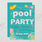 Leuk Neon Glow Blauw Groen Zwembad Party Jongens V Kaart (Voorkant / Achterkant)