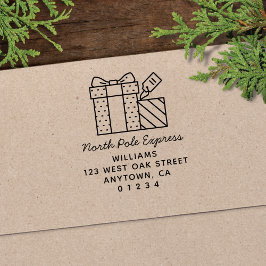 Leuk North Pole Express Vakantie retour adres Zelfinktende Stempel