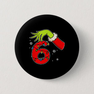 Leuk nummer 6 Kerstmis 67 Zes Zeven Meme Kerstman  Ronde Button 5,7 Cm