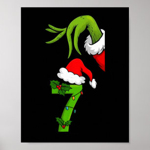 Leuk nummer 7 Kerstmis 67 Zes Zeven Meme Kerstman Poster