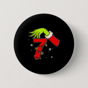 Leuk nummer 7 Kerstmis 67 Zes Zeven Meme Kerstman  Ronde Button 5,7 Cm