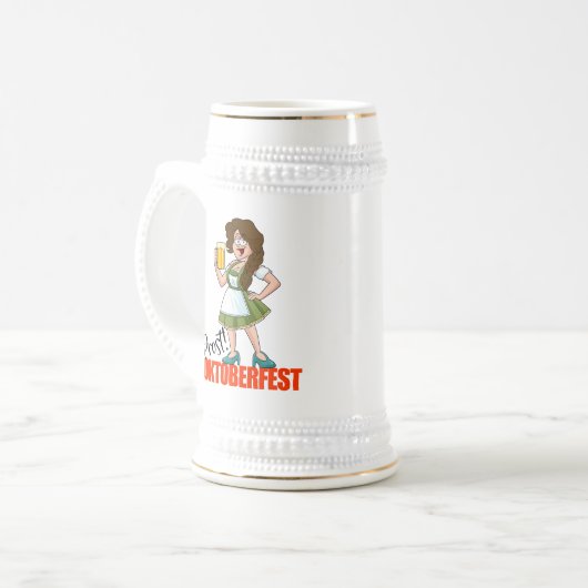 Leuk Oktoberfest meisje met bier Bierpul (Voorkant links)