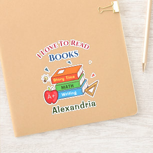 Leuk om boeken te lezen lezer lezen personaliseren sticker