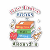 Leuk om boeken te lezen lezer lezen personaliseren sticker (Voorkant)