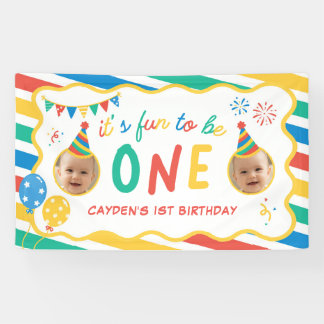Leuk om één jongen te zijn Kleurrijke 1e verjaarda Spandoek