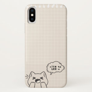 Leuk om je te zien: een verrukkelijk pratend katte iPhone x hoesje