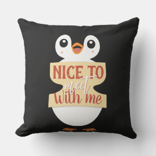 Leuk om met mij kennis te maken: Aanpasbaar pinguï Kussen