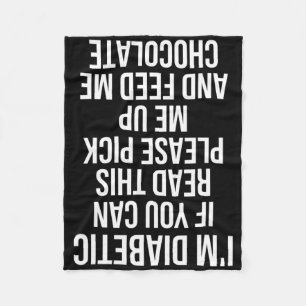 Leuk ondersteboven Diabetische Quote Type 1 Gift P Fleece Deken