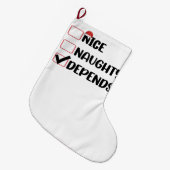 Leuk ondeugend hangt af van Kerstman Kerstlijst Grote Kerstsok (Voorkant (Hangend))