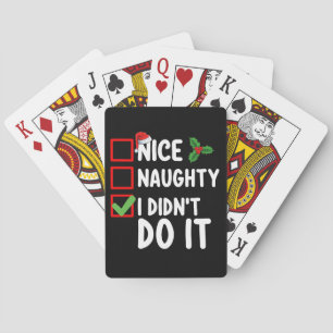 Leuk ondeugend ik heb het niet gedaan kerstlijst v pokerkaarten