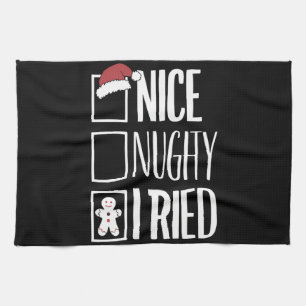 Leuk ondeugend Ik probeerde Santa's ondeugende lij Theedoek