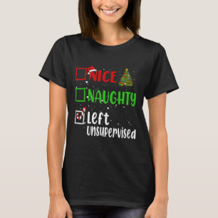 Leuk ondeugend links zonder toezicht kerstlijst Ho T-shirt