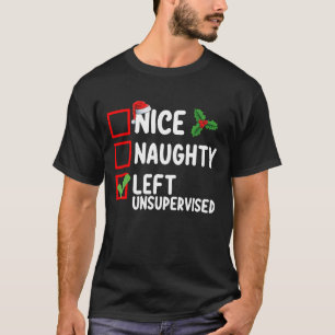 Leuk ondeugend links zonder toezicht kerstlijst Ho T-shirt