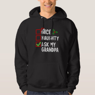 Leuk ondeugend Vraag mijn opa Kerstlijst familie Hoodie