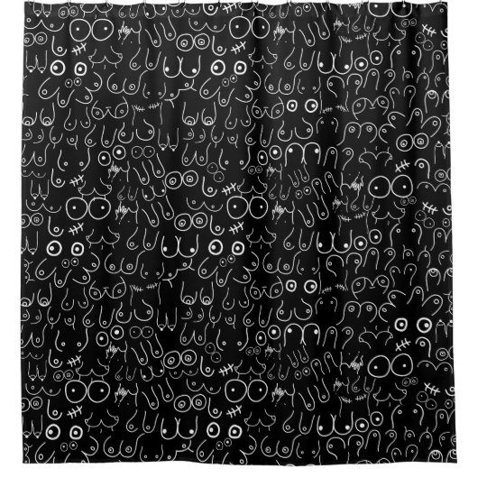 leuk ontwerp voor zwart-wit douchegordijn (Voorkant)