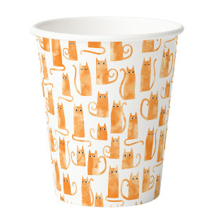 Leuk Oranje kattenpatroon Papieren Bekers