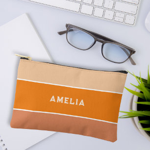 Leuk oranje streep varsity monogram etui