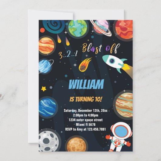 Leuk Outer Space Theme voor kinderen Kaart (Voorkant)