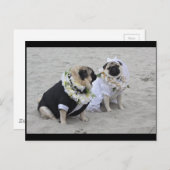 Leuk paar bruid en bruidegom tassen briefkaart (Voorkant / Achterkant)