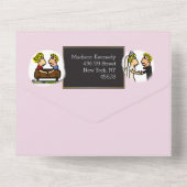 Leuk Paar Originele Grappige Cartoon All In One Uitnodiging (Achterkant)