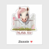 Leuk Paard Pony Roze Dank u Custom Cut Vinyl Sticker (Vel)