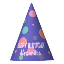 Leuk Paarse Party Pet met Kleurrijke Polka Dots