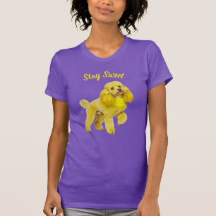 Leuk Paarse Poodle Kunst Blijf Lief T-Shirt