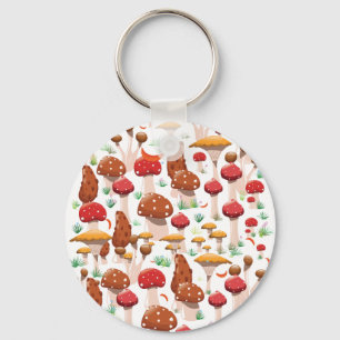 Leuk Paddenstoelen Patroon Sleutelhanger
