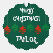 Leuk papier Kerst ornament kaart met envelop (Voorkant)