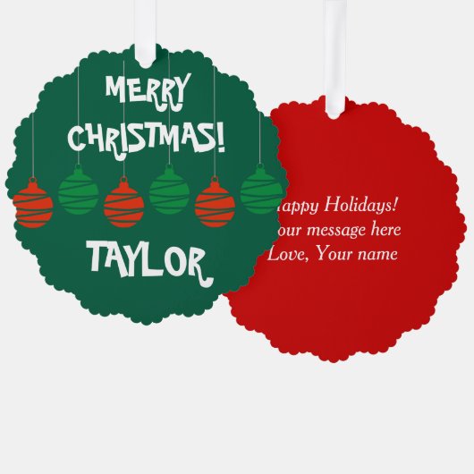 Leuk papier Kerst ornament kaart met envelop (Voorkant / Achterkant)