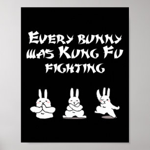 Leuk Pasen Elk konijn was Kung Fu vechtkarate Poster