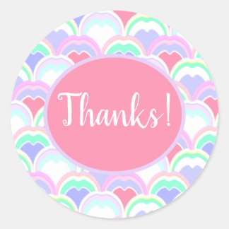 Leuk pastelpatroon van abstracte pauwenveren ronde sticker