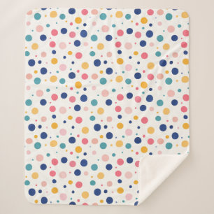 Leuk patroon Kleurrijke Cirkels Polka Dots Sherpa Deken